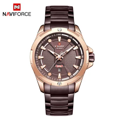 NAVIFORCE NF9161 Men's Wrist Watch Waterproof Business Casual Watches Date Display Quartz Stainless Steel Male Clock